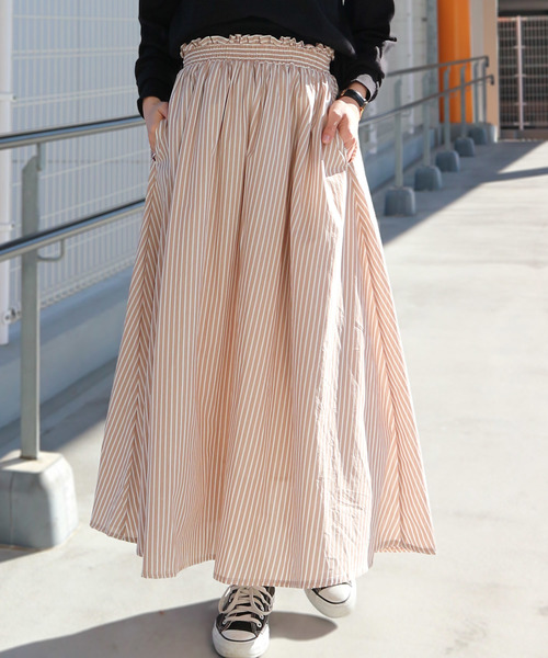 AMERICAN HOLIC（アメリカンホリック）の「ロングギャザースカート（スカート・レディース・イエロー系その他3/その他16/ブルー系その他4/その他15/チェック・FREE）」の3枚目の写真