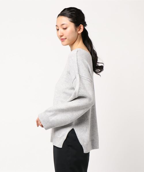 KOBE LETTUCE(コウベレタス)の「ふんわりタッチ前後Vネックニットトップス(ニット/セーター・レディース・グレー/ピンク/グリーン/ライトベージュ・FREE)」の15枚目の写真