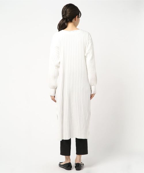 coca（coca）（コカ）の「前後2wayリブニットロングカーディガン（カーディガン/ボレロ・レディース・ホワイト/ベージュ/ブラウン・ONE SIZE）」の6枚目の写真