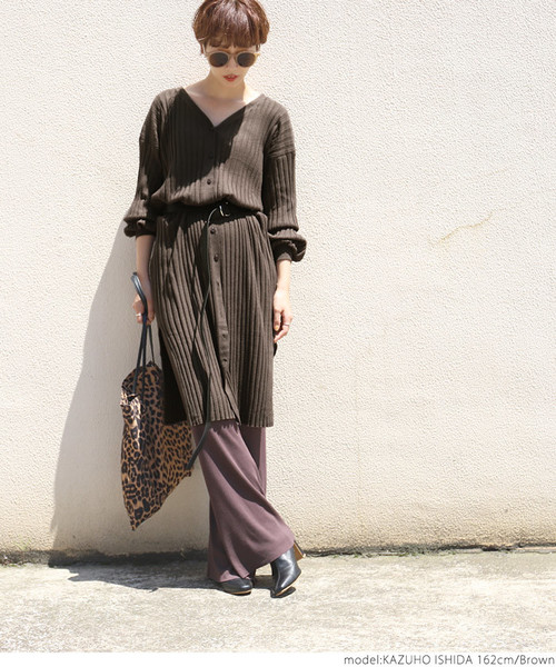 coca（coca）（コカ）の「前後2wayリブニットロングカーディガン（カーディガン/ボレロ・レディース・ホワイト/ベージュ/ブラウン・ONE SIZE）」の18枚目の写真