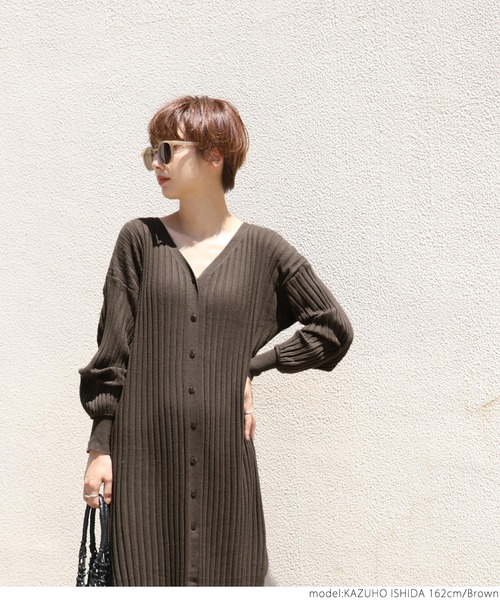 coca（coca）（コカ）の「前後2wayリブニットロングカーディガン（カーディガン/ボレロ・レディース・ホワイト/ベージュ/ブラウン・ONE SIZE）」の22枚目の写真