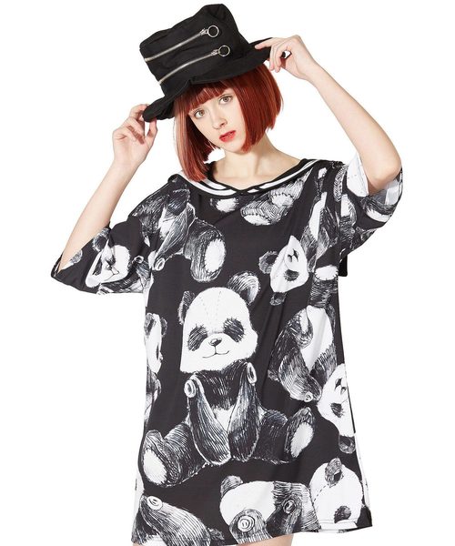 ankoROCK(アンコロック)の「ビッグヌイグルミパンダラインセーラーTシャツ -メガビッグ-(Tシャツ/カットソー・メンズ・A・ONE SIZE)」の11枚目の写真