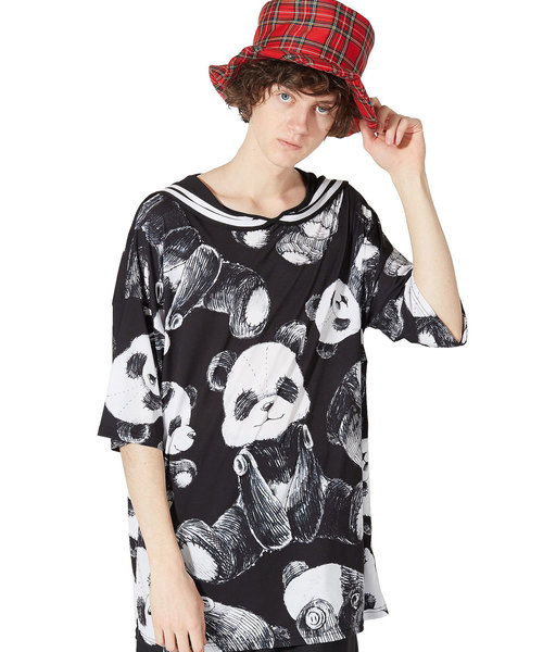 ankoROCK(アンコロック)の「ビッグヌイグルミパンダラインセーラーTシャツ -メガビッグ-(Tシャツ/カットソー・メンズ・A・ONE SIZE)」の9枚目の写真