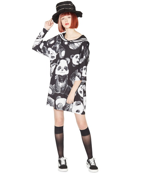ankoROCK(アンコロック)の「ビッグヌイグルミパンダラインセーラーTシャツ -メガビッグ-(Tシャツ/カットソー・メンズ・A・ONE SIZE)」の5枚目の写真