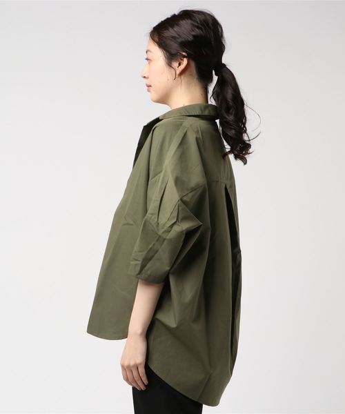 B.I.D.（ビーアイディー）の「BID / Volume Dolman Shirts（シャツ/ブラウス・レディース・ブルー系その他/カーキ/ホワイト×ブラック/ブラック/オフホワイト・FREE）」の6枚目の写真