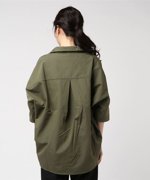 B.I.D.（ビーアイディー）の「BID / Volume Dolman Shirts（シャツ/ブラウス・レディース・ブルー系その他/カーキ/ホワイト×ブラック/ブラック/オフホワイト・FREE）」の7枚目の写真