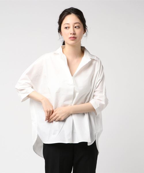 B.I.D.（ビーアイディー）の「BID / Volume Dolman Shirts（シャツ/ブラウス・レディース・ブルー系その他/カーキ/ホワイト×ブラック/ブラック/オフホワイト・FREE）」の8枚目の写真