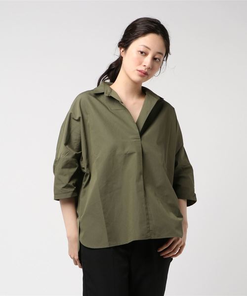 B.I.D.（ビーアイディー）の「BID / Volume Dolman Shirts（シャツ/ブラウス・レディース・ブルー系その他/カーキ/ホワイト×ブラック/ブラック/オフホワイト・FREE）」の11枚目の写真