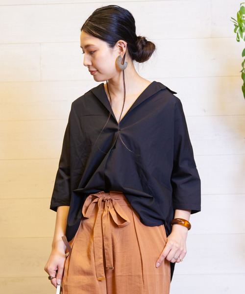 B.I.D.（ビーアイディー）の「BID / Volume Dolman Shirts（シャツ/ブラウス・レディース・ブルー系その他/カーキ/ホワイト×ブラック/ブラック/オフホワイト・FREE）」の20枚目の写真