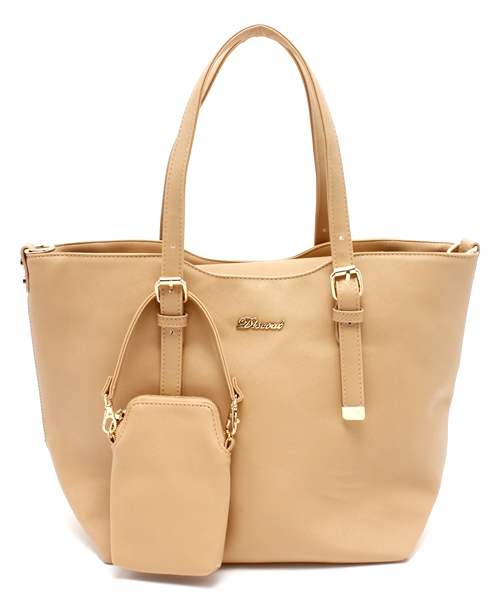 DISCOAT（ディスコート）の「【Discoat】ポーチ付2WAYトート（トートバッグ・レディース・アイボリー/ベージュ/ブラック/ピンク・ﾌﾘ-）」の4枚目の写真