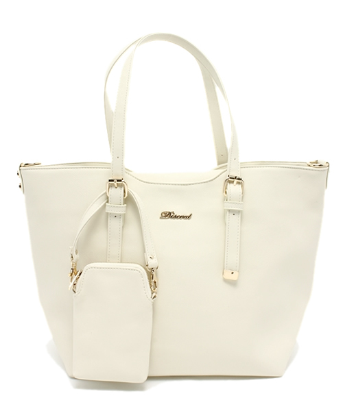 DISCOAT（ディスコート）の「【Discoat】ポーチ付2WAYトート（トートバッグ・レディース・アイボリー/ベージュ/ブラック/ピンク・ﾌﾘ-）」の3枚目の写真