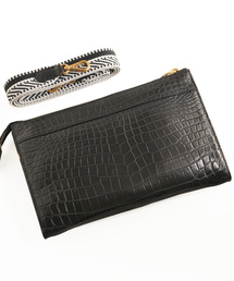 クロコダイルレザークラッチお財布ショルダーバッグ