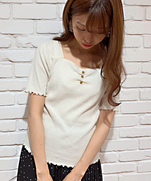 apres jour | ハートネックリブTシャツ【ZOZOTOWN限定アイテム】(Tシャツ/カットソー)