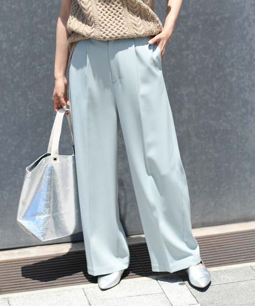 DouDou（ドゥドゥ）の「ウールライクセンプレパンツ（その他パンツ・レディース・オフホワイト/ブラウン/ベージュ/ミント・36/37/38）」の4枚目の写真