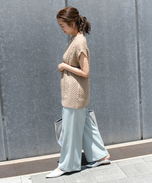 DouDou（ドゥドゥ）の「ウールライクセンプレパンツ（その他パンツ・レディース・オフホワイト/ブラウン/ベージュ/ミント・36/37/38）」の18枚目の写真