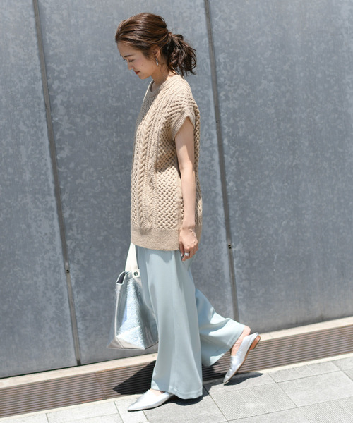 DouDou（ドゥドゥ）の「ウールライクセンプレパンツ（その他パンツ・レディース・オフホワイト/ブラウン/ベージュ/ミント・36/37/38）」の19枚目の写真