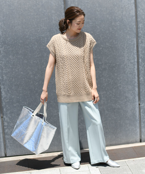 DouDou（ドゥドゥ）の「ウールライクセンプレパンツ（その他パンツ・レディース・オフホワイト/ブラウン/ベージュ/ミント・36/37/38）」の20枚目の写真