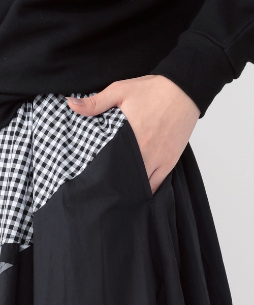 FRAPBOIS（フラボア）の「ギンガムパッチ（スカート・レディース・ブラック/グリーン系その他・1/0）」の4枚目の写真