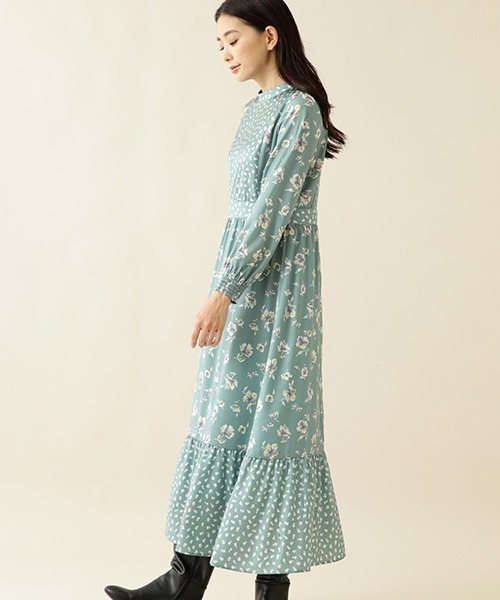 コンビプリントワンピース ワンピース Beauty Basic ナチュラルビューティベーシック のファッション Beauty Basic ナチュラルビューティベーシック のワンピース コンビプリントワンピース 017 を購入できます Natural Basic Natural 送料無料の