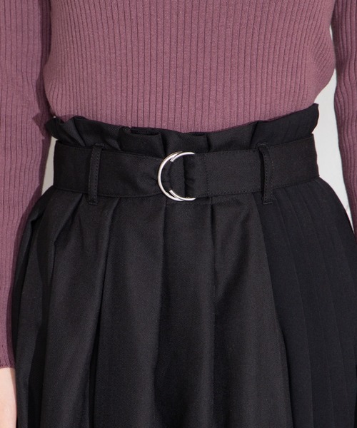 WEGO（ウィゴー）の「WEGO/ベルト付きサイドプリーツスカート（スカート・レディース・ブラック・FREE）」の8枚目の写真