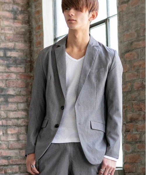 Beno（ビーノ）の「T/R ストレッチ ／ スタイリッシュ コンパクト テーラードジャケット（テーラードジャケット・メンズ・ブラック/グレー/ネイビー/グレー系その他/グレー系その他2・M/L/LL）」の3枚目の写真
