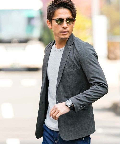 Beno（ビーノ）の「T/R ストレッチ ／ スタイリッシュ コンパクト テーラードジャケット（テーラードジャケット・メンズ・ブラック/グレー/ネイビー/グレー系その他/グレー系その他2・M/L/LL）」の8枚目の写真