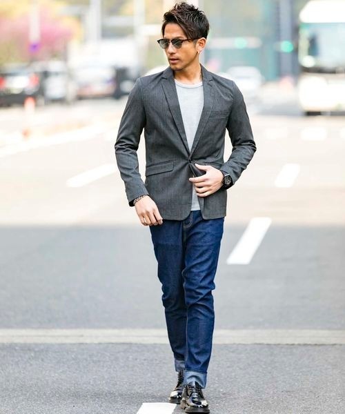 Beno（ビーノ）の「T/R ストレッチ ／ スタイリッシュ コンパクト テーラードジャケット（テーラードジャケット・メンズ・ブラック/グレー/ネイビー/グレー系その他/グレー系その他2・M/L/LL）」の10枚目の写真