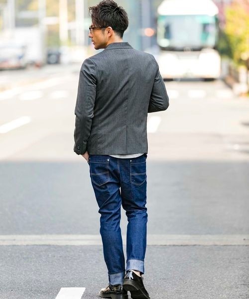 Beno（ビーノ）の「T/R ストレッチ ／ スタイリッシュ コンパクト テーラードジャケット（テーラードジャケット・メンズ・ブラック/グレー/ネイビー/グレー系その他/グレー系その他2・M/L/LL）」の12枚目の写真