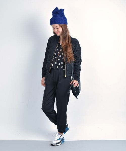 Khaju（カージュ）の「Khaju:キルティングブルゾン□（ブルゾン・レディース・ブラック/ネイビー・ONE SIZE）」の8枚目の写真