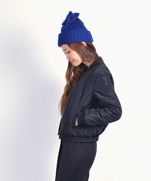 Khaju（カージュ）の「Khaju:キルティングブルゾン□（ブルゾン・レディース・ブラック/ネイビー・ONE SIZE）」の4枚目の写真