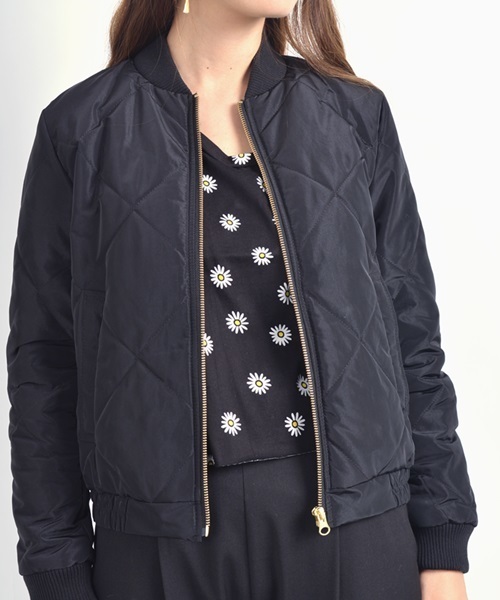 Khaju（カージュ）の「Khaju:キルティングブルゾン□（ブルゾン・レディース・ブラック/ネイビー・ONE SIZE）」の6枚目の写真