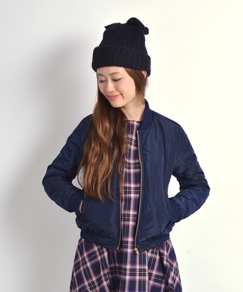 Khaju（カージュ）の「Khaju:キルティングブルゾン□（ブルゾン・レディース・ブラック/ネイビー・ONE SIZE）」の9枚目の写真