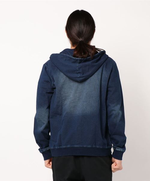 B.I.D.（ビーアイディー）の「インディゴ裏毛ZIPパーカー（パーカー・メンズ・ネイビー/ブルー・LL/M/L）」の4枚目の写真