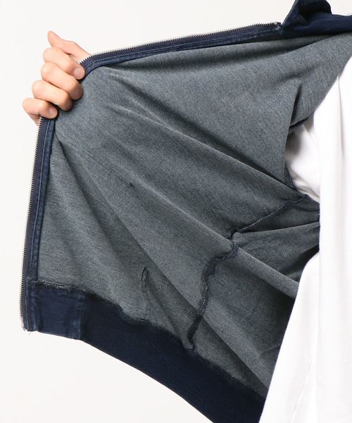 B.I.D.（ビーアイディー）の「インディゴ裏毛ZIPパーカー（パーカー・メンズ・ネイビー/ブルー・LL/M/L）」の5枚目の写真