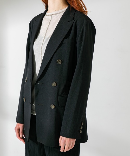 UNITED TOKYO（ユナイテッドトウキョウ）の「サイドベルトダブルジャケット（テーラードジャケット・レディース・ベージュ/ブラック・0）」の15枚目の写真