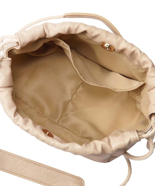 GeeRA（ジーラ）の「巾着ミニショルダーバッグ（ショルダーバッグ・レディース・ベージュ/ブルー/パイソン/ブラック・FREE）」の6枚目の写真