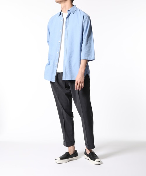 ADAM ET ROPE'(アダムエロペ)の「【EVALET】ドライタッチ クロップドスラックス(スラックス・メンズ・チャコールグレー/ベージュ系その他/ネイビー・S/M/L/XS/X-SMALL)」の5枚目の写真