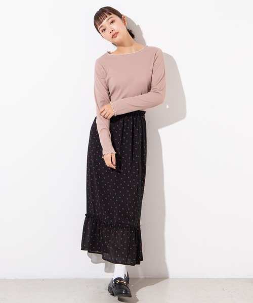 WEGO(ウィゴー)の「WEGO/チェリーロングスカート(スカート・レディース・ブラック/ホワイト・FREE)」の8枚目の写真