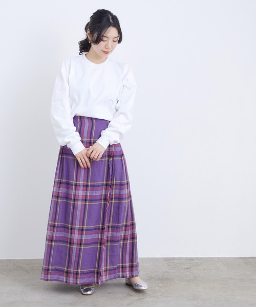 ADAM ET ROPE'(アダムエロペ)の「【CAMBER】crew neck long sleeve T short length(Tシャツ/カットソー・レディース・サックスブルー/ピンク/ベージュ/ホワイト・1)」の9枚目の写真