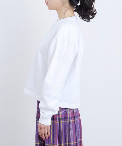 ADAM ET ROPE'(アダムエロペ)の「【CAMBER】crew neck long sleeve T short length(Tシャツ/カットソー・レディース・サックスブルー/ピンク/ベージュ/ホワイト・1)」の22枚目の写真