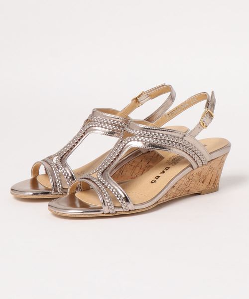 cava cava（サヴァサヴァ）の「〈cava cava (サヴァサヴァ)〉ウエッジヒールサンダル（サンダル・レディース・ブラック/オフホワイト/プラチナム・22.5cm/23.5cm/24.5cm/23.0cm/24.0cm）」の3枚目の写真