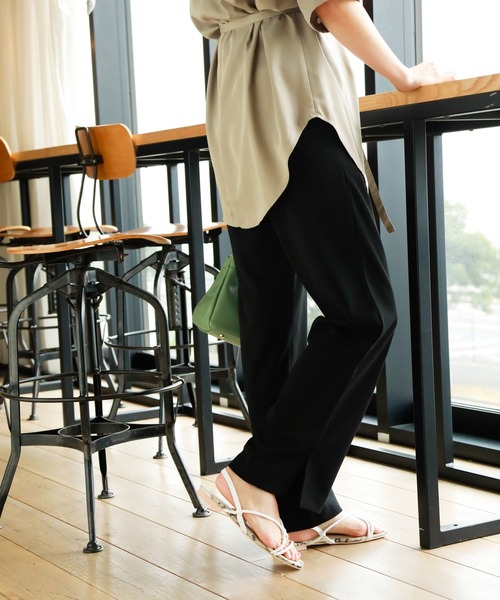 BAYFLOW(ベイフロー)の「ストレートドロストパンツ(その他パンツ・レディース・アイボリー/ライトブルー/ライトグリーン/ブラウン/ブラック・SMALL/MEDIUM)」の10枚目の写真