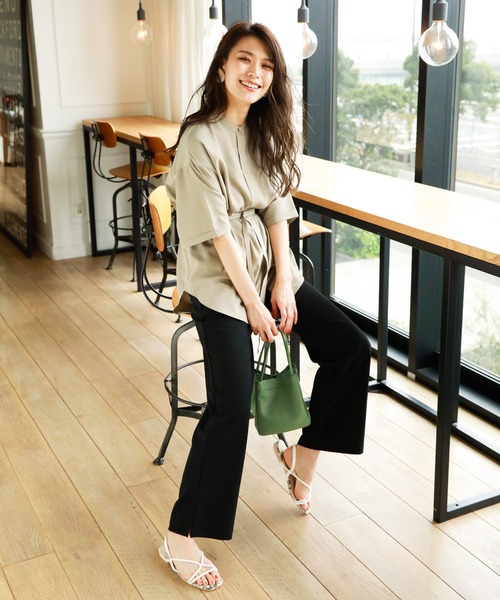 BAYFLOW(ベイフロー)の「ストレートドロストパンツ(その他パンツ・レディース・アイボリー/ライトブルー/ライトグリーン/ブラウン/ブラック・SMALL/MEDIUM)」の15枚目の写真
