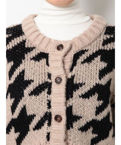 GYDA（ジェイダ）の「houndstooth patternショートニットカーディガン（カーディガン/ボレロ・レディース・ブラック/ベージュ・FREE）」の14枚目の写真