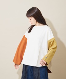 CUBE SUGAR（キューブシュガー）の「OE度詰天竺 ワッペン付き 巾広プルオーバー（Tシャツ/カットソー・レディース）」