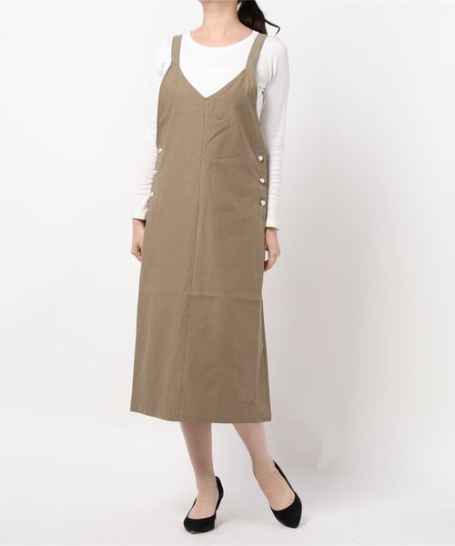 PICCIN(ピッチン)の「パールボタンジャンスカ(ジャンパースカート・レディース・ブラック/ベージュ/モカ/カーキ・M)」の22枚目の写真