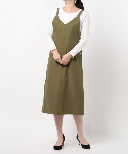 PICCIN(ピッチン)の「パールボタンジャンスカ(ジャンパースカート・レディース・ブラック/ベージュ/モカ/カーキ・M)」の21枚目の写真