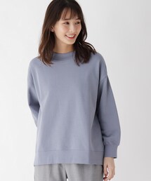 SHOO・LA・RUE | 【M-3L】USAコットン裏毛ボトルネックスリットプルオーバー(スウェット)
