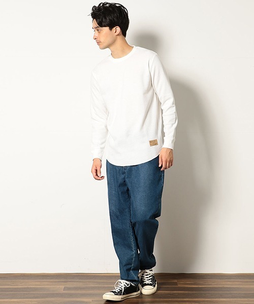 Purple&Yellow(パープルアンドイエロー)の「《裏起毛》 ラウンドカット ワッフルTシャツ(Tシャツ/カットソー・メンズ・ホワイト/ブラック/テラコッタ/ベージュ・SMALL/MEDIUM/LARGE)」の19枚目の写真