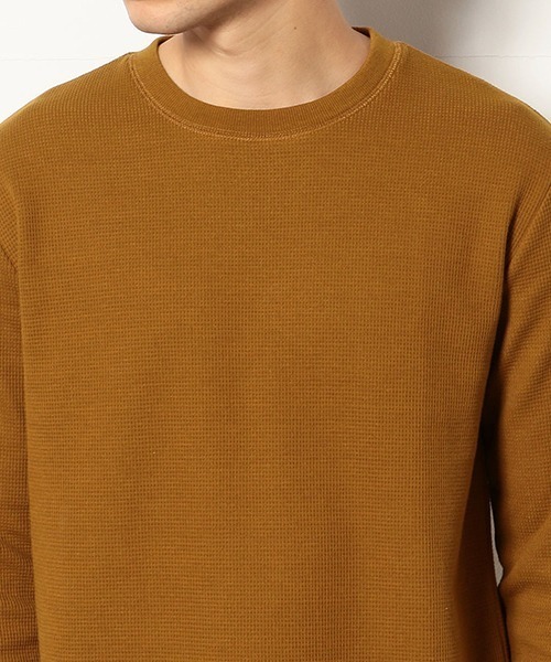 Purple&Yellow(パープルアンドイエロー)の「《裏起毛》 ラウンドカット ワッフルTシャツ(Tシャツ/カットソー・メンズ・ホワイト/ブラック/テラコッタ/ベージュ・SMALL/MEDIUM/LARGE)」の8枚目の写真